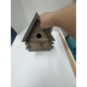Western Log Cabin Bird House Craftsman Hand Made Folk Art One Of A Kind